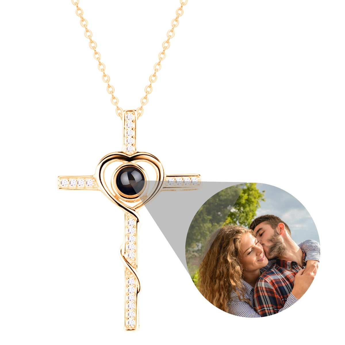 Personalized Name Custom Photo Cross Projection Necklace 925 Silver Necklace - MERGE.DAY.1.FREESTYLE