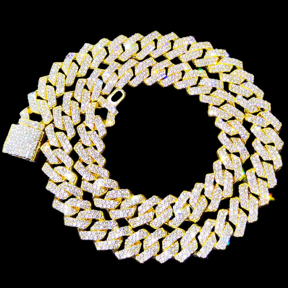 HipHop Prong Cuban Link Chain Necklace Bling Cuban Necklace Jewelry - MERGE.DAY.1.FREESTYLE