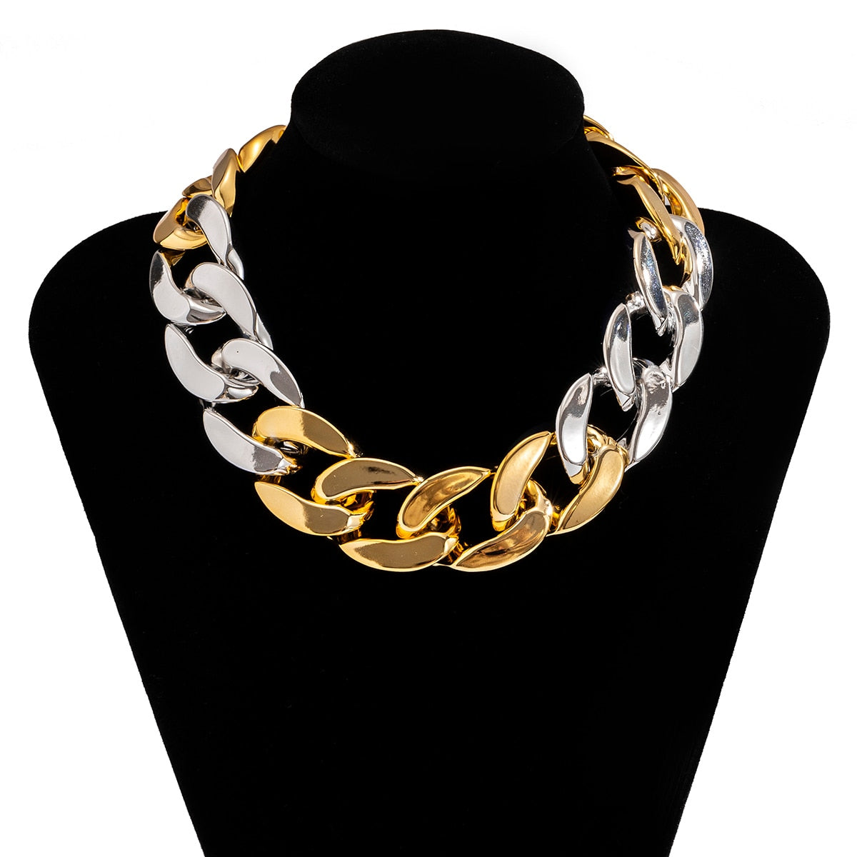 CCB Material Exaggerated Big Choker Necklace Collar for Women Hiphop Chunky Chain Necklace - MERGE.DAY.1.FREESTYLE