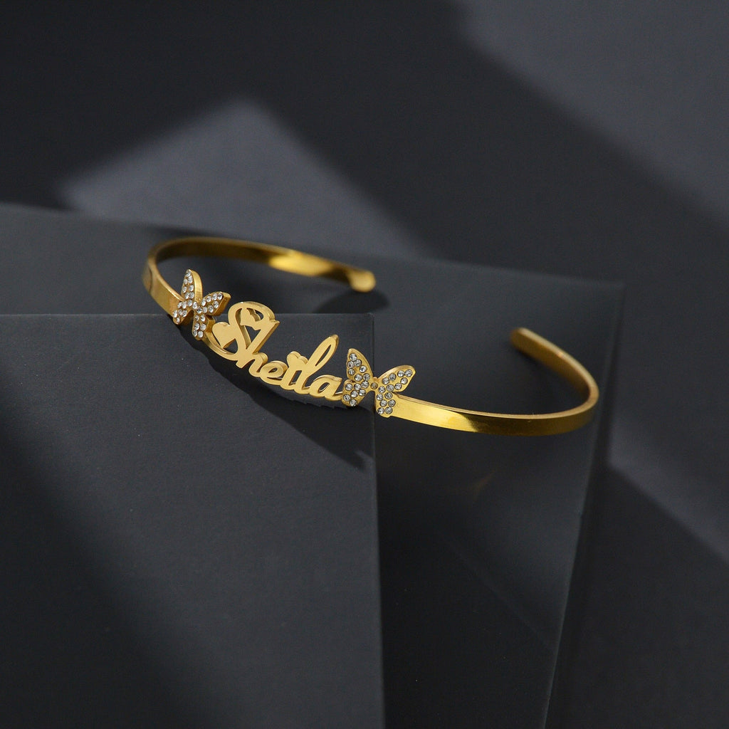 Customized Letter Name Bracelet Bangles for Women Men Chrismas Jewelry Gift - MERGE.DAY.1.FREESTYLE