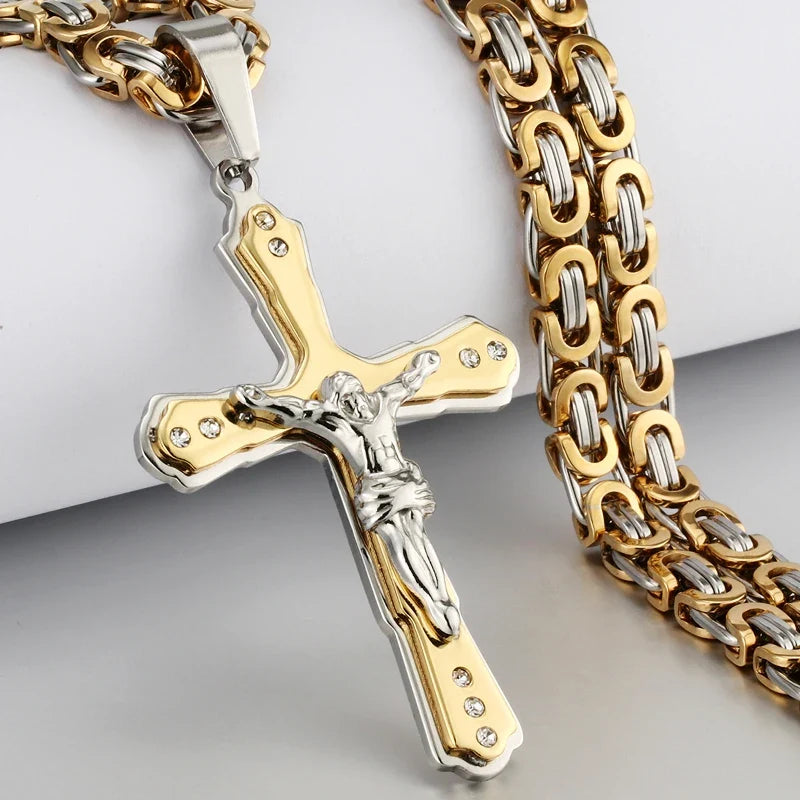 mens gold Jesus Christ Holy chain necklace - MERGE.DAY.1.FREESTYLE