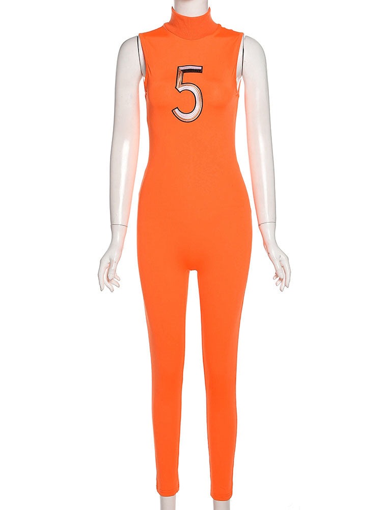 Women Tracksuit Slim Elastic High Print Figure Zipper Jumpsuit Y2K Sports - MERGE.DAY.1.FREESTYLE