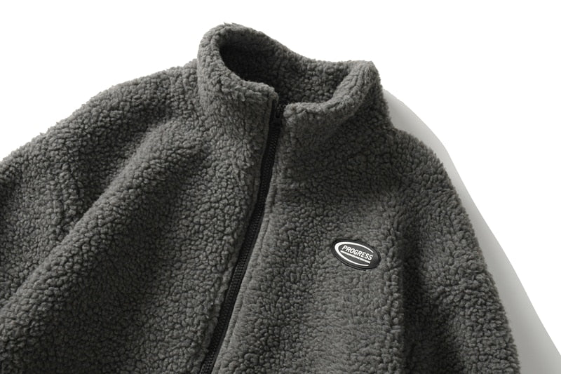 Hip Hop Winter Fleece Fluffy Jacket Streetwear - MERGE.DAY.1.FREESTYLE