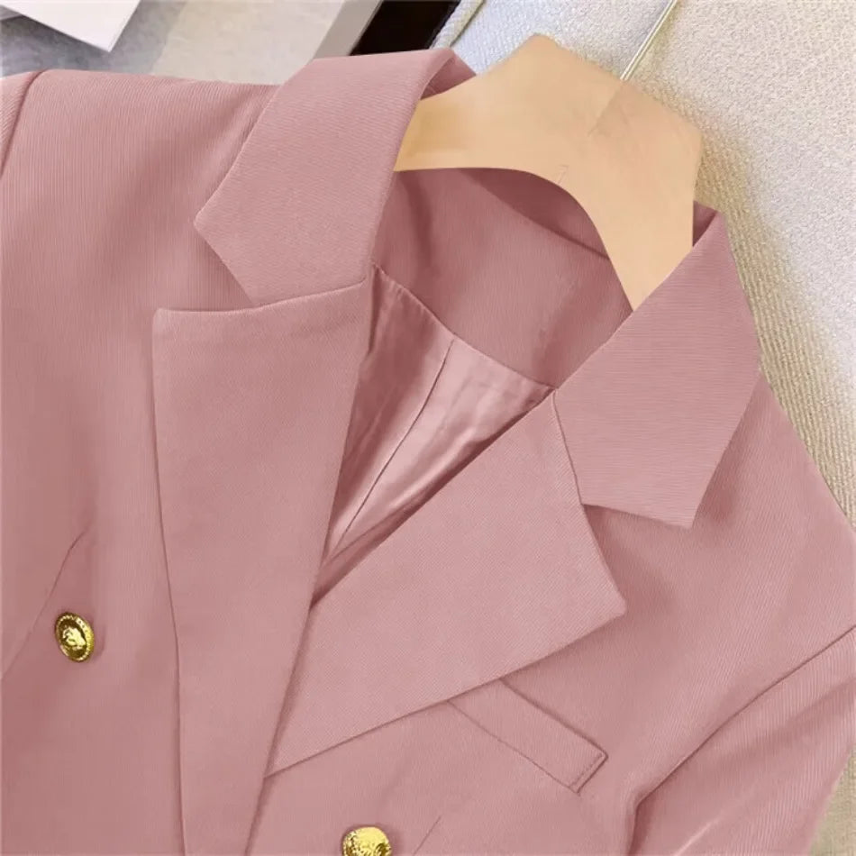 Jackets Blazer Woman Spring Autumn Solid Color Long Sleeve Tailored Collar - MERGE.DAY.1.FREESTYLE