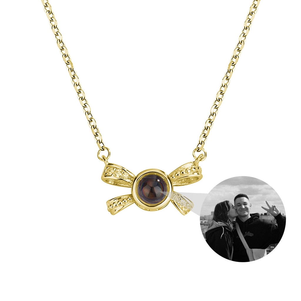 Customized photo bow necklace Projection Necklace Personality Photo Creative Pendant - MERGE.DAY.1.FREESTYLE