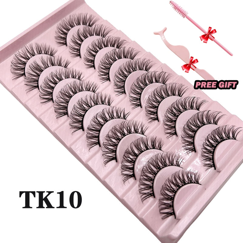 Strip Lashes 10-pairs Fluffy Mink Lashes 3D False Volume Eyelashes - MERGE.DAY.1.FREESTYLE