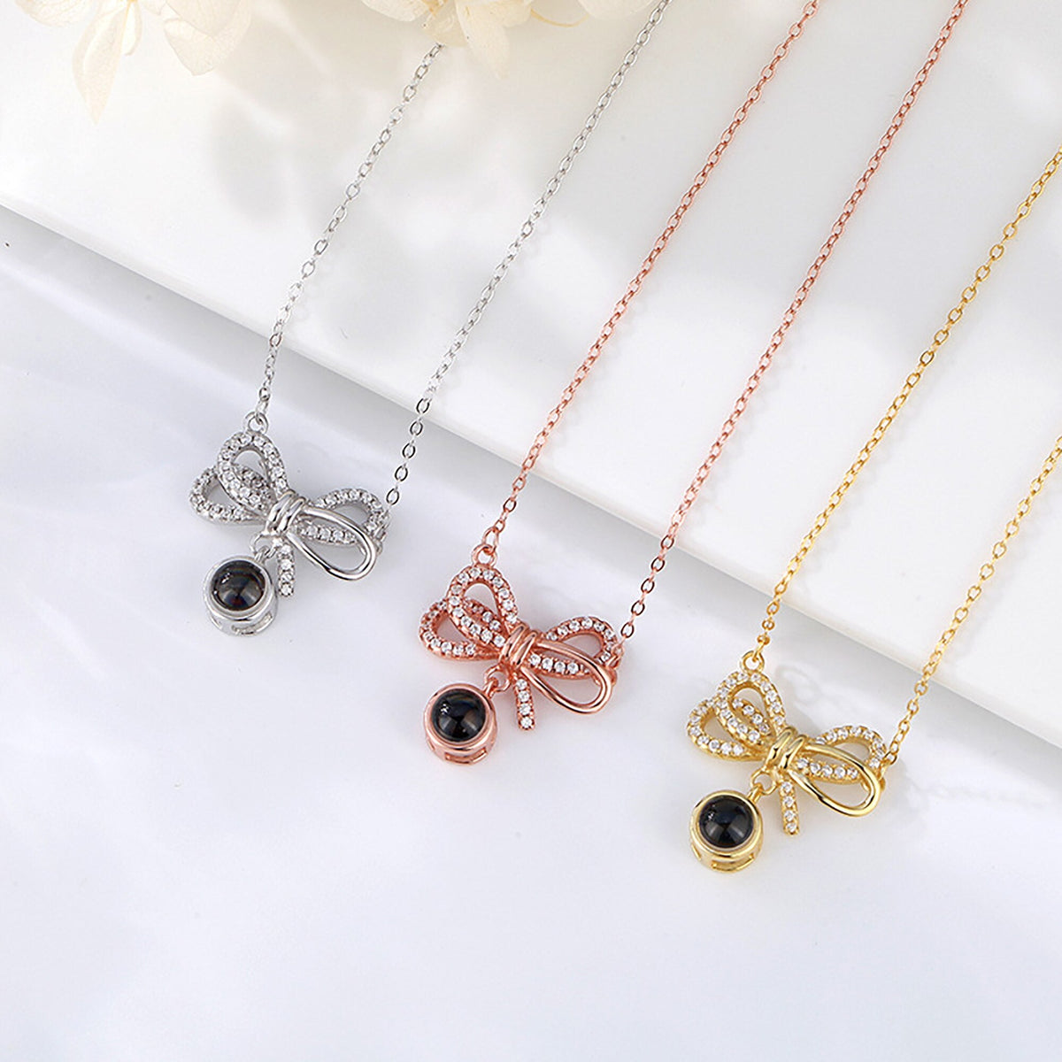 Customized Photo Bow Projection Memory Necklace - MERGE.DAY.1.FREESTYLE