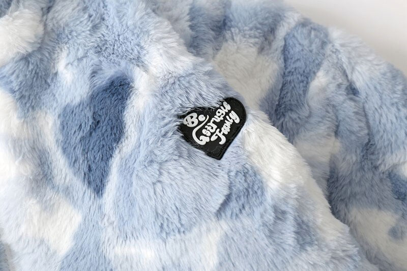 Parkas Winter Jacket Streetwear Tie Dye Fuzzy Fluffy Thicken Warm Padded Coats - MERGE.DAY.1.FREESTYLE