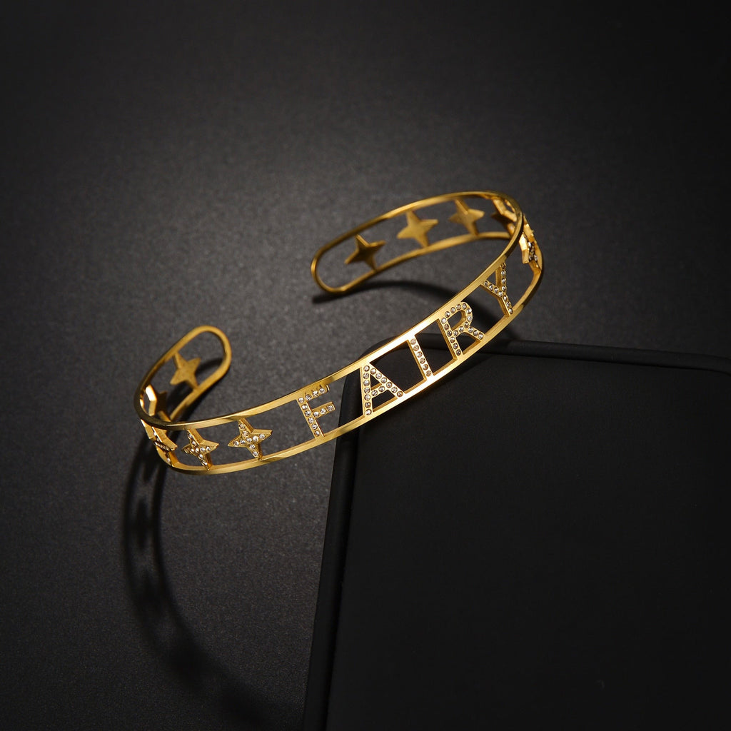 Customized Letter Name Bracelet Bangles for Women Men Chrismas Jewelry Gift - MERGE.DAY.1.FREESTYLE