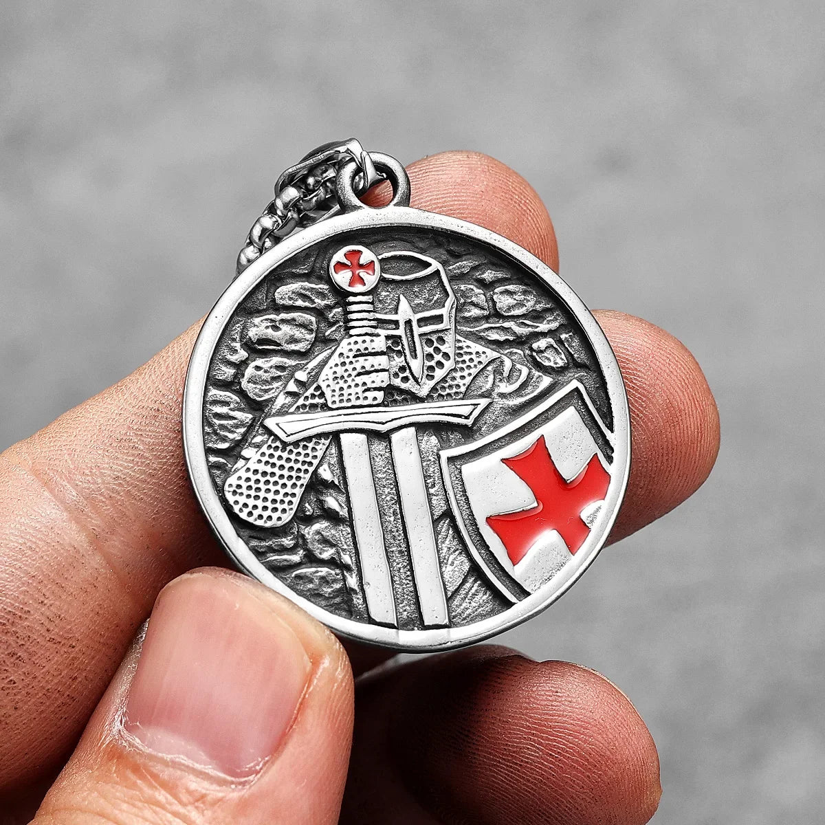 Red Crusade Paladin Necklaces Pendants - MERGE.DAY.1.FREESTYLE