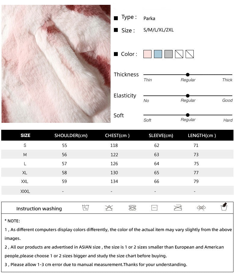 Parkas Winter Jacket Streetwear Tie Dye Fuzzy Fluffy Thicken Warm Padded Coats - MERGE.DAY.1.FREESTYLE