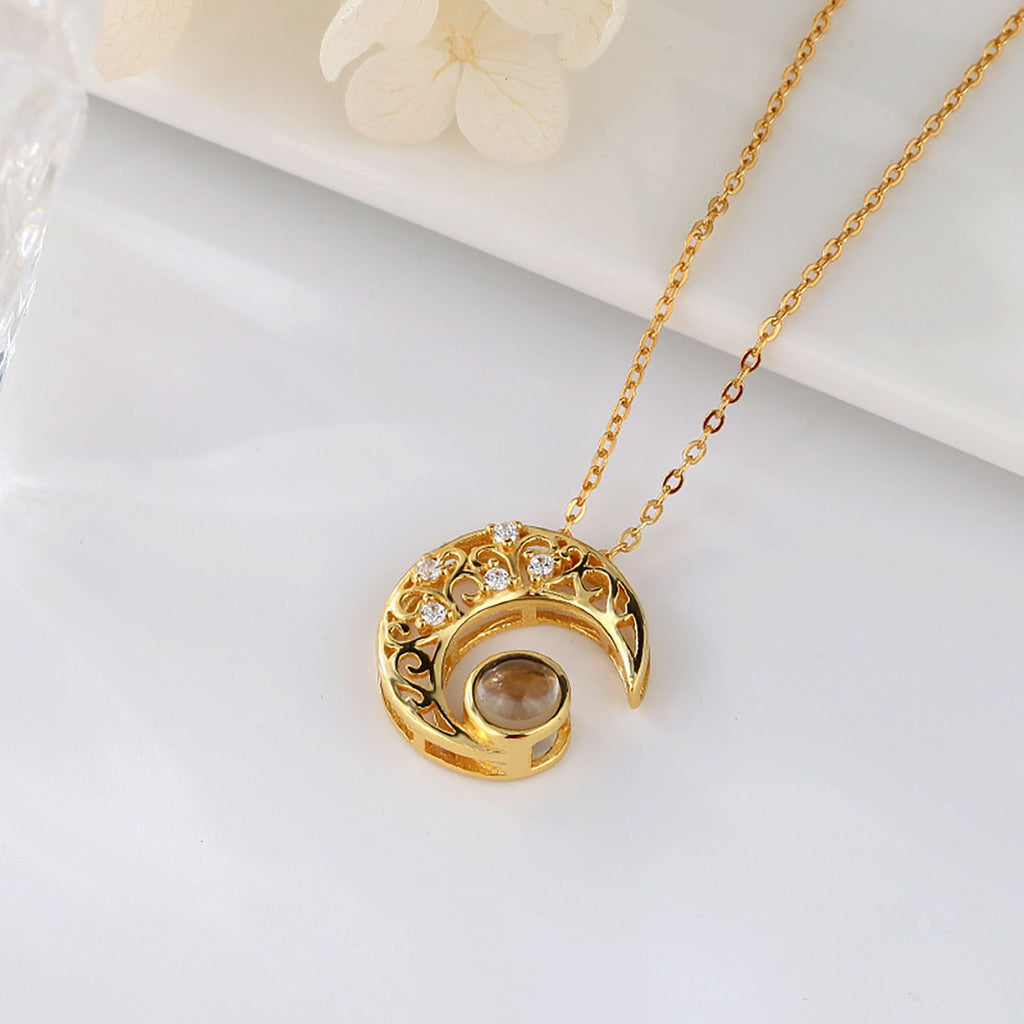 Custom Projection Photo Necklace Trendy Star Moon Necklace for Women Fashion Jewelry - MERGE.DAY.1.FREESTYLE