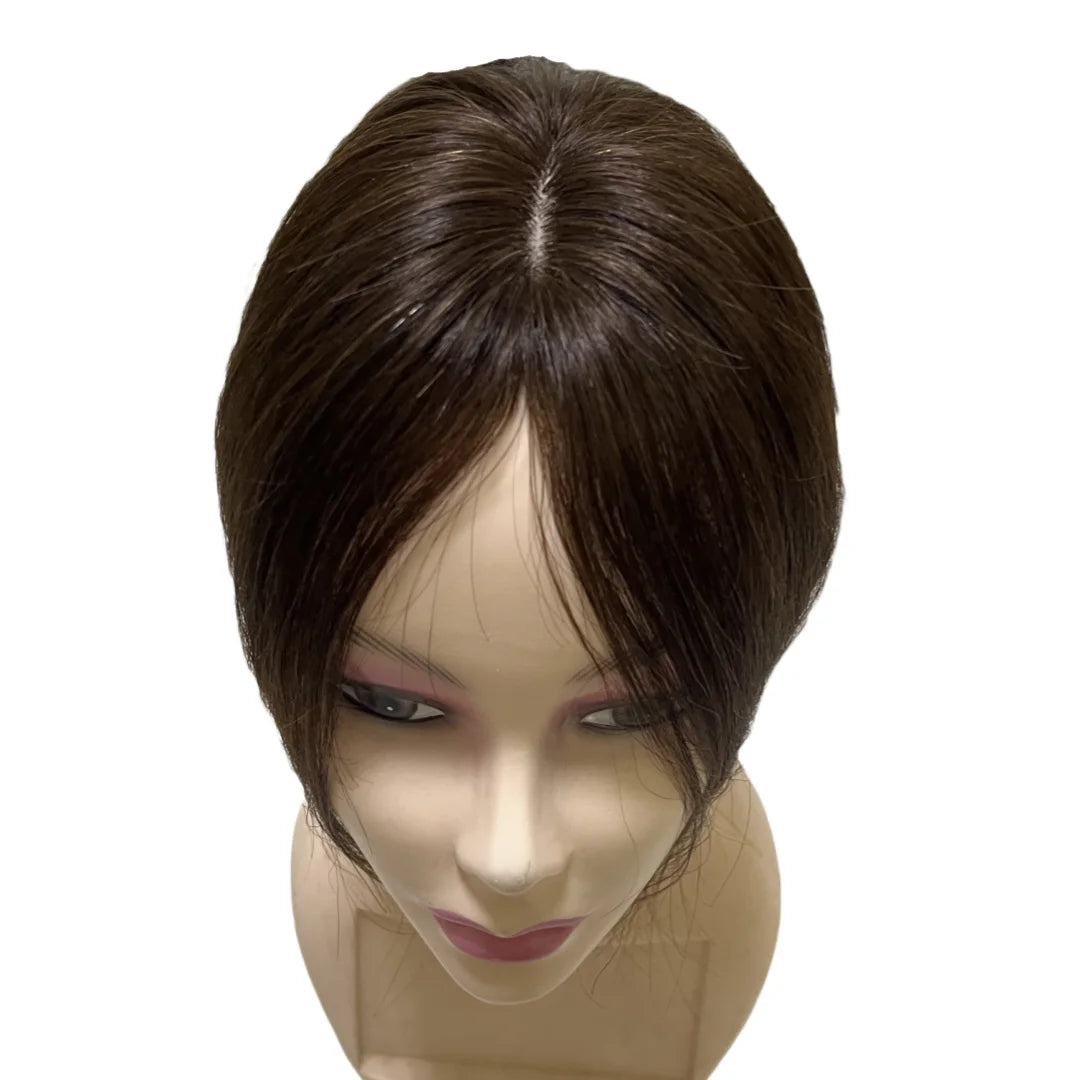 25cm Clip In Natural Human Hair Topper For Women Bangs Fringe Hair Pieces Middle Part Brazilian Hairpiece Add Hair Volume - MERGE.DAY.1.FREESTYLE