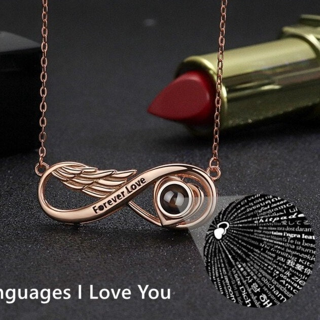 Personalized Projection Photo Necklace Necklace Infinity Pendant Birthday Jewelry Gift - MERGE.DAY.1.FREESTYLE