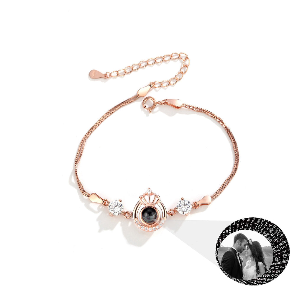 Projection queen crown bracelet for customized photos Couple Bangles For Him - MERGE.DAY.1.FREESTYLE