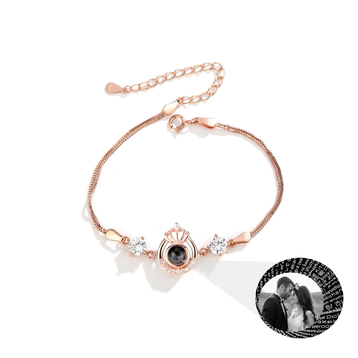 Projection queen crown bracelet for customized photos Couple Bangles For Him - MERGE.DAY.1.FREESTYLE