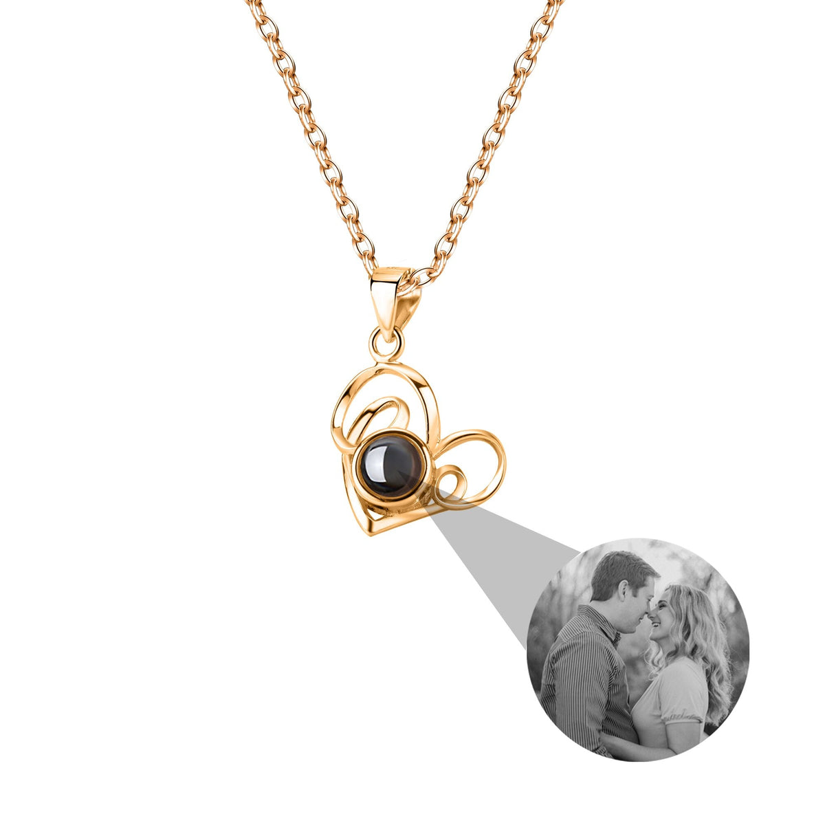 Necklace Round Heart Pendant Romantic Memory Projection Necklaces - MERGE.DAY.1.FREESTYLE