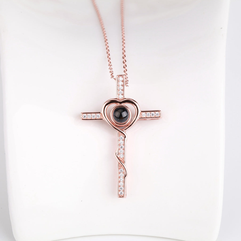 Personalized Name Custom Photo Cross Projection Necklace 925 Silver Necklace - MERGE.DAY.1.FREESTYLE
