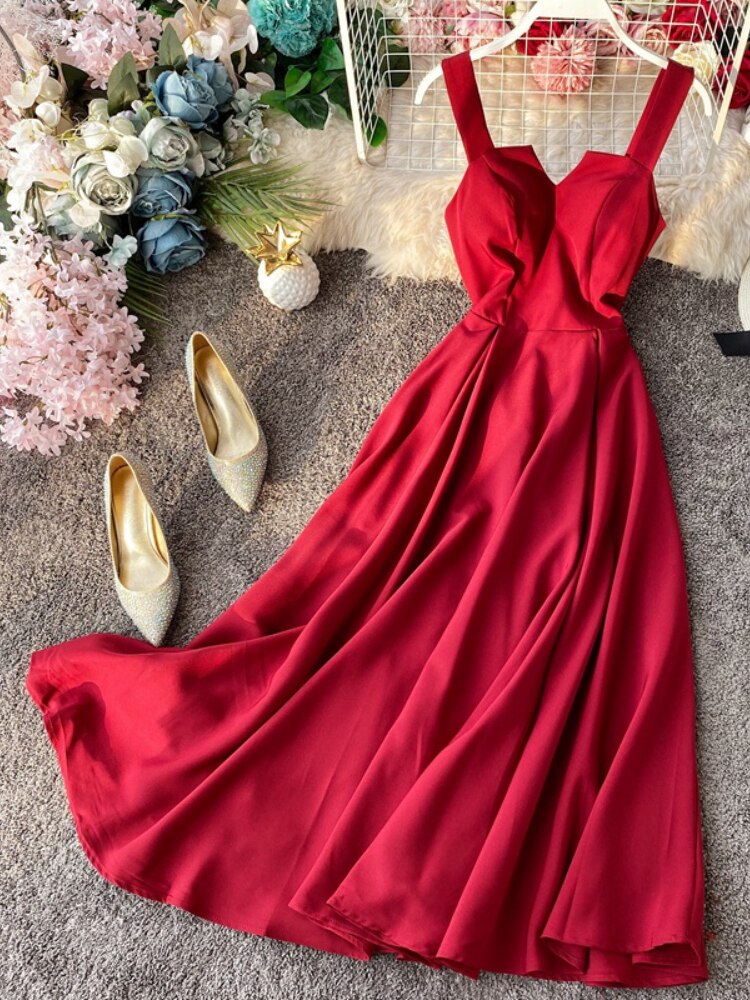 Vintage Long Dress Sexy Spaghetti Strap Backless Bandage Party Dress - MERGE.DAY.1.FREESTYLE