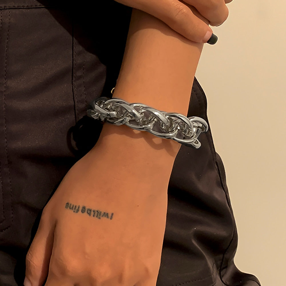 Hip Hop Thick Link Chain Bracelet Women's CCB Material - MERGE.DAY.1.FREESTYLE