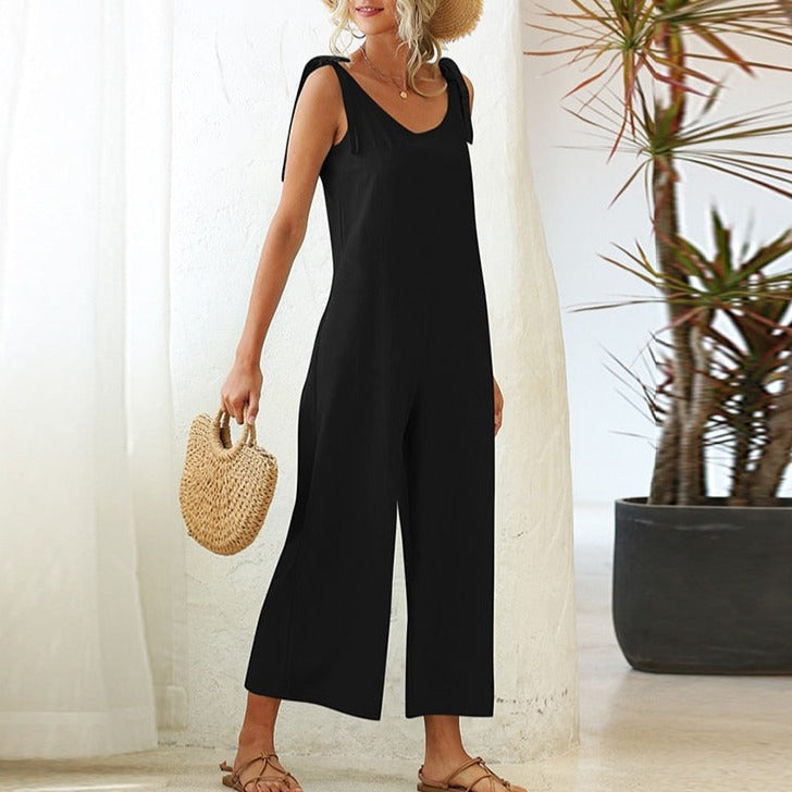Women's Overalls 2022 Wide Leg Jumpsuit for Women Summer Cotton Backless Romper - MERGE.DAY.1.FREESTYLE