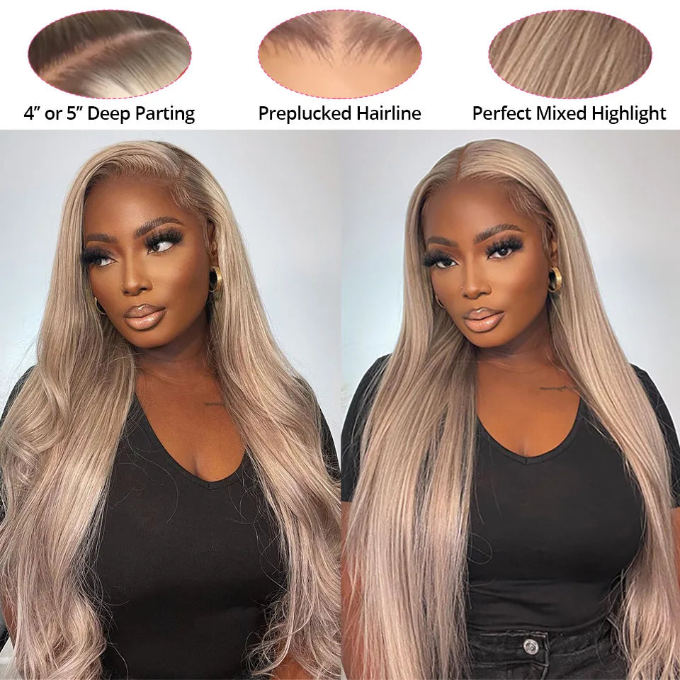 AliPearl Hair P18/613 Lace Front Wig Human Hair Highlight Straight Transparent Lace Front Wig For Women Peruvian 5x5 Closure Wi - MERGE.DAY.1.FREESTYLE