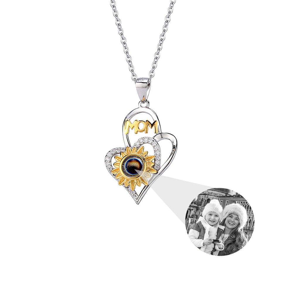 Sunflower with customized photosProjection Necklace Pendant Jewelry - MERGE.DAY.1.FREESTYLE