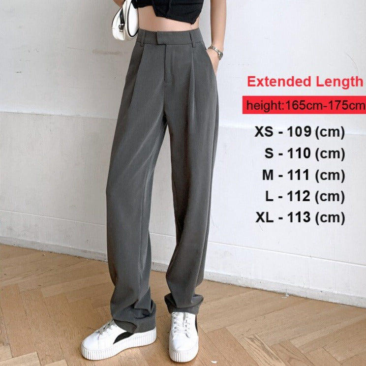 Straight Female Trousers Casual High Waist Women Long Pants - MERGE.DAY.1.FREESTYLE