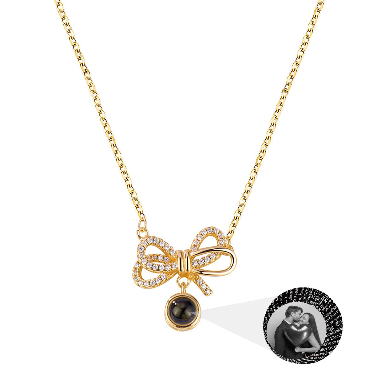 Customized Photo Bow Projection Memory Necklace - MERGE.DAY.1.FREESTYLE