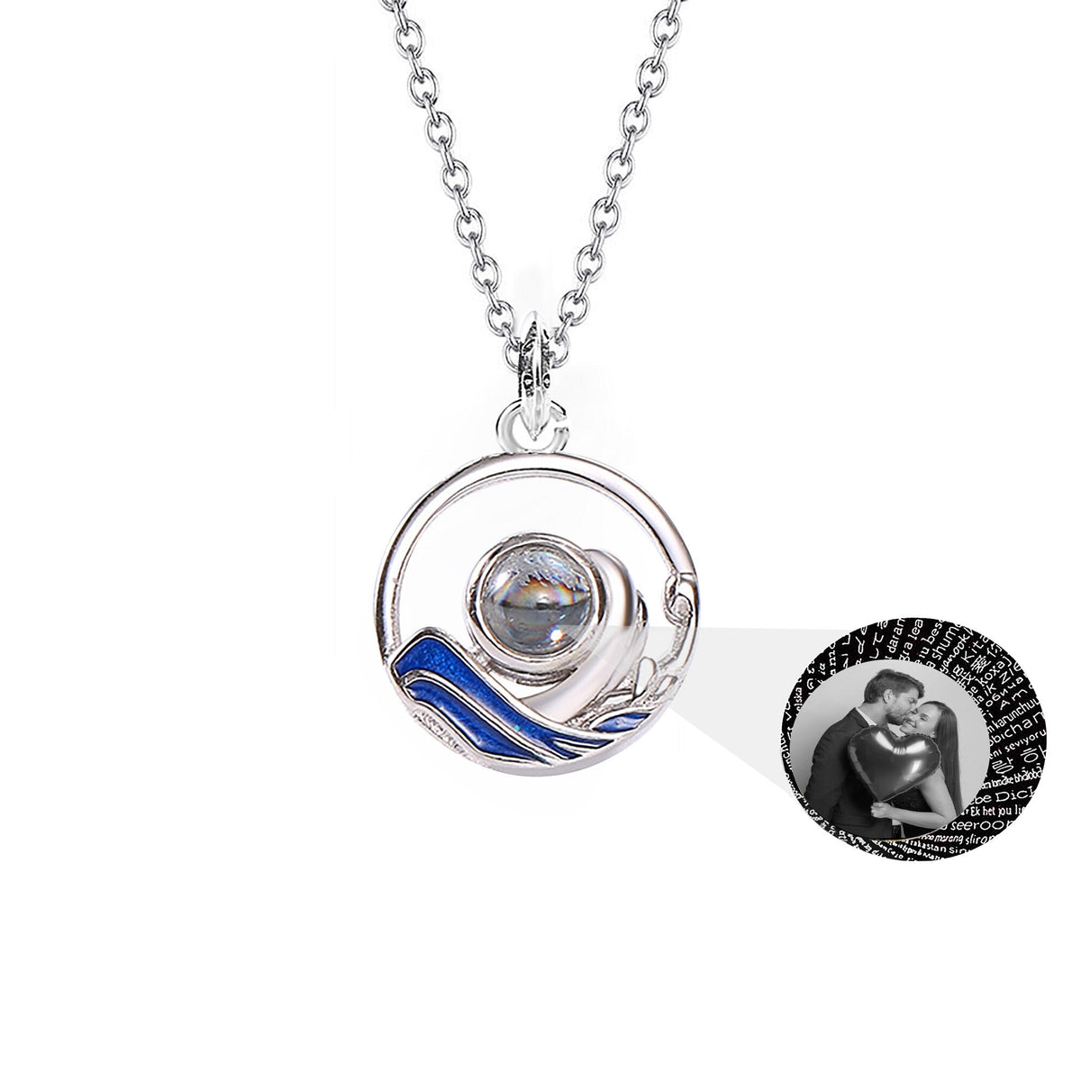 Couples who can customize photos Projection Necklace Pendant Jewelry For Lover Girlfriend - MERGE.DAY.1.FREESTYLE