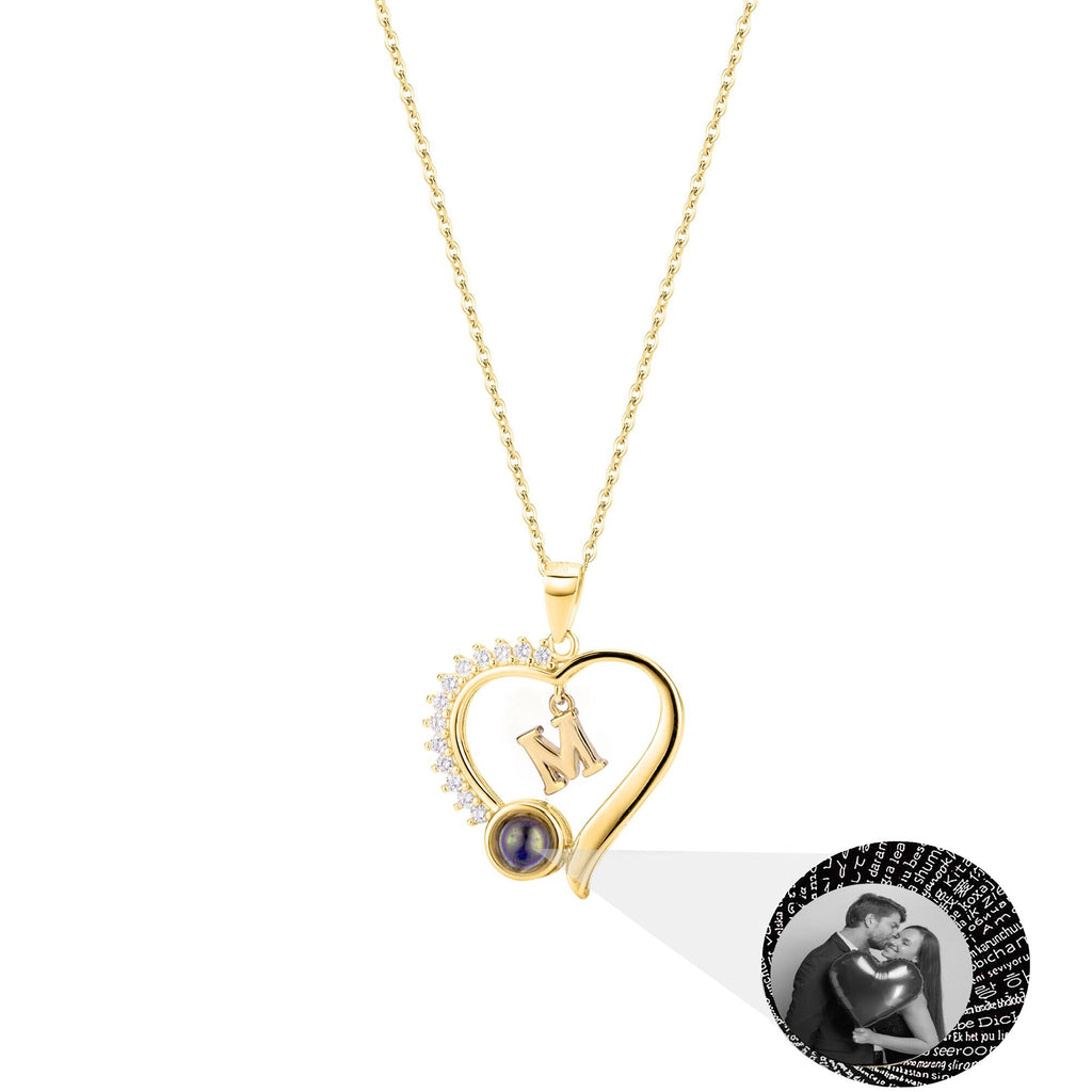 letter necklace Simple Heart Shaped Photo Custom Projection Necklace - MERGE.DAY.1.FREESTYLE