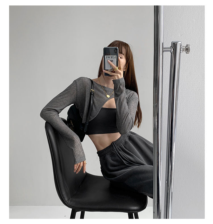 Hollow Smock T Shirt Women Summer Thin Irregular Long Sleeve Knitted - MERGE.DAY.1.FREESTYLE