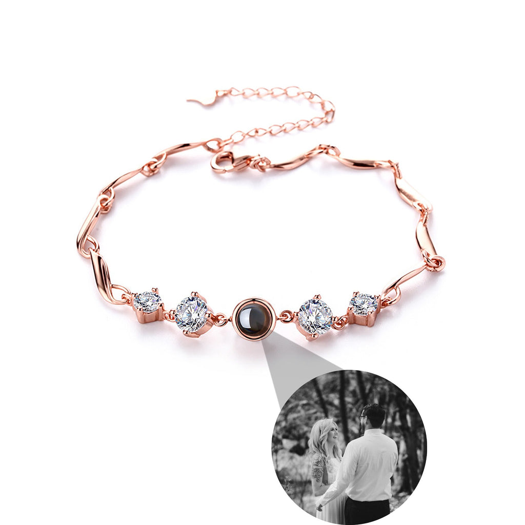 Custom photo Projection Bracelet Jewelry with Silver/Rose Gold Color - MERGE.DAY.1.FREESTYLE