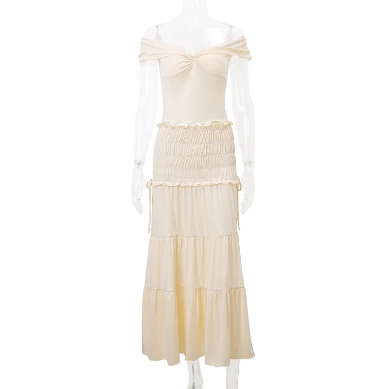 2 Piece Set Women Vacation Ruffle Beach Holiday Outfits - MERGE.DAY.1.FREESTYLE