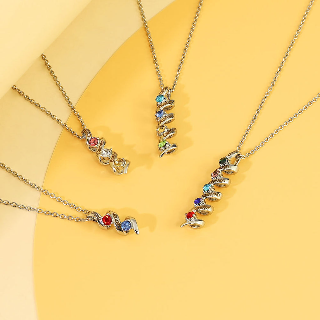 Customizable Birthstone Pendant Necklace For Women Choker Mom Birthday Jewelry - MERGE.DAY.1.FREESTYLE