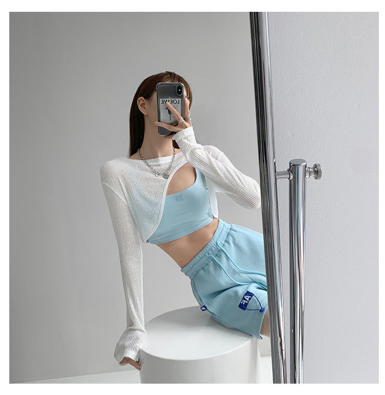 Hollow Smock T Shirt Women Summer Thin Irregular Long Sleeve Knitted - MERGE.DAY.1.FREESTYLE