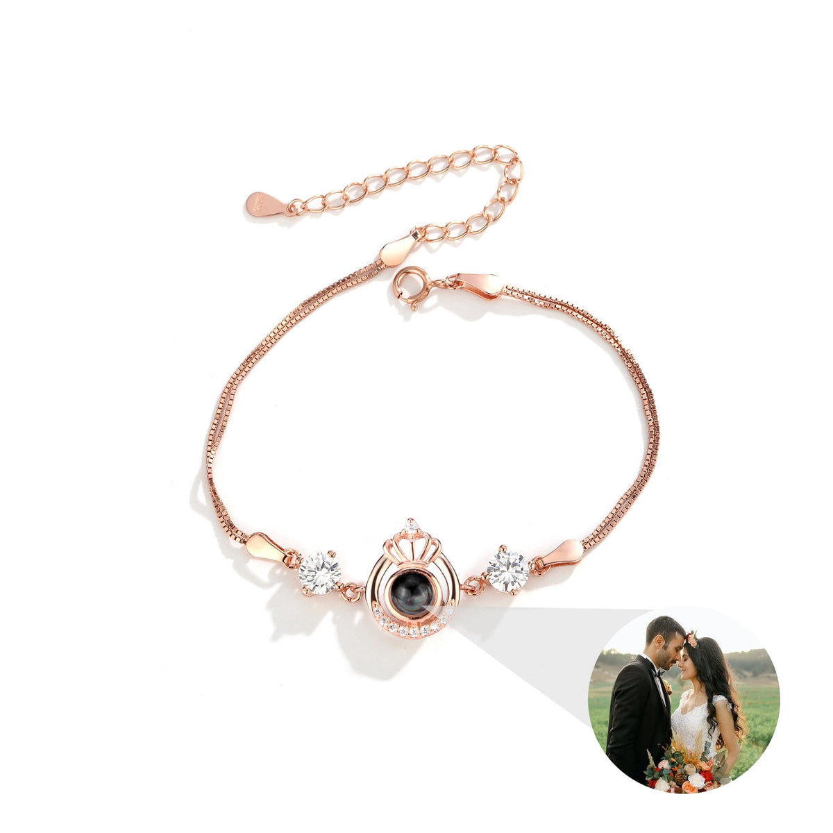 Projection queen crown bracelet for customized photos Couple Bangles For Him - MERGE.DAY.1.FREESTYLE