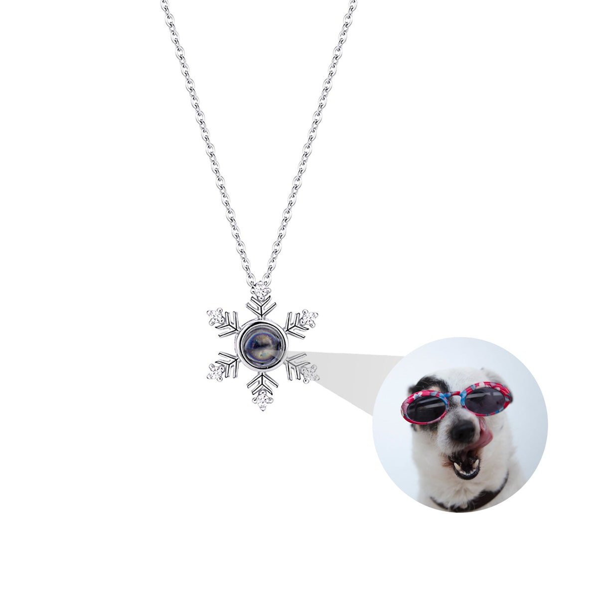 Photo Projection snowflake shape Necklace Pendant Jewelry for Lover Girlfriend 2022 - MERGE.DAY.1.FREESTYLE