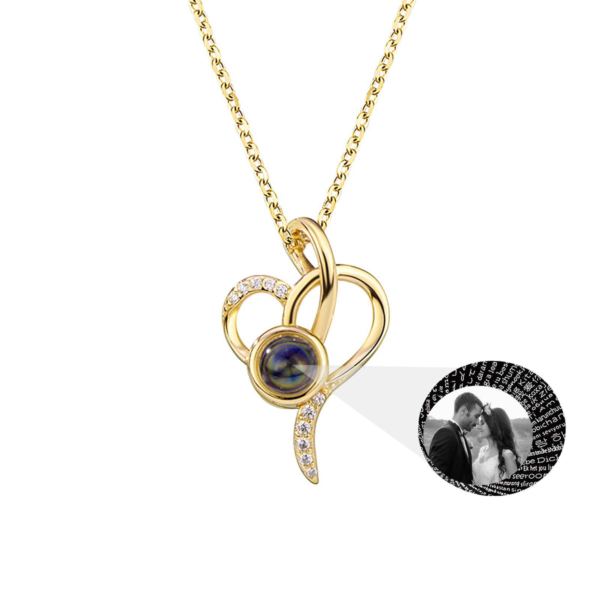 customizable Love photos Projection Necklace Pendant - MERGE.DAY.1.FREESTYLE