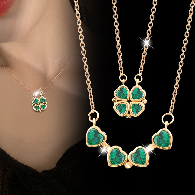 Trendy Flower Magnetic Attract Together Pendant Necklace - MERGE.DAY.1.FREESTYLE