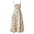 Summer Sleeveless Women Printed Dress Elegant Slim Waist Spaghetti Strap Female - MERGE.DAY.1.FREESTYLE