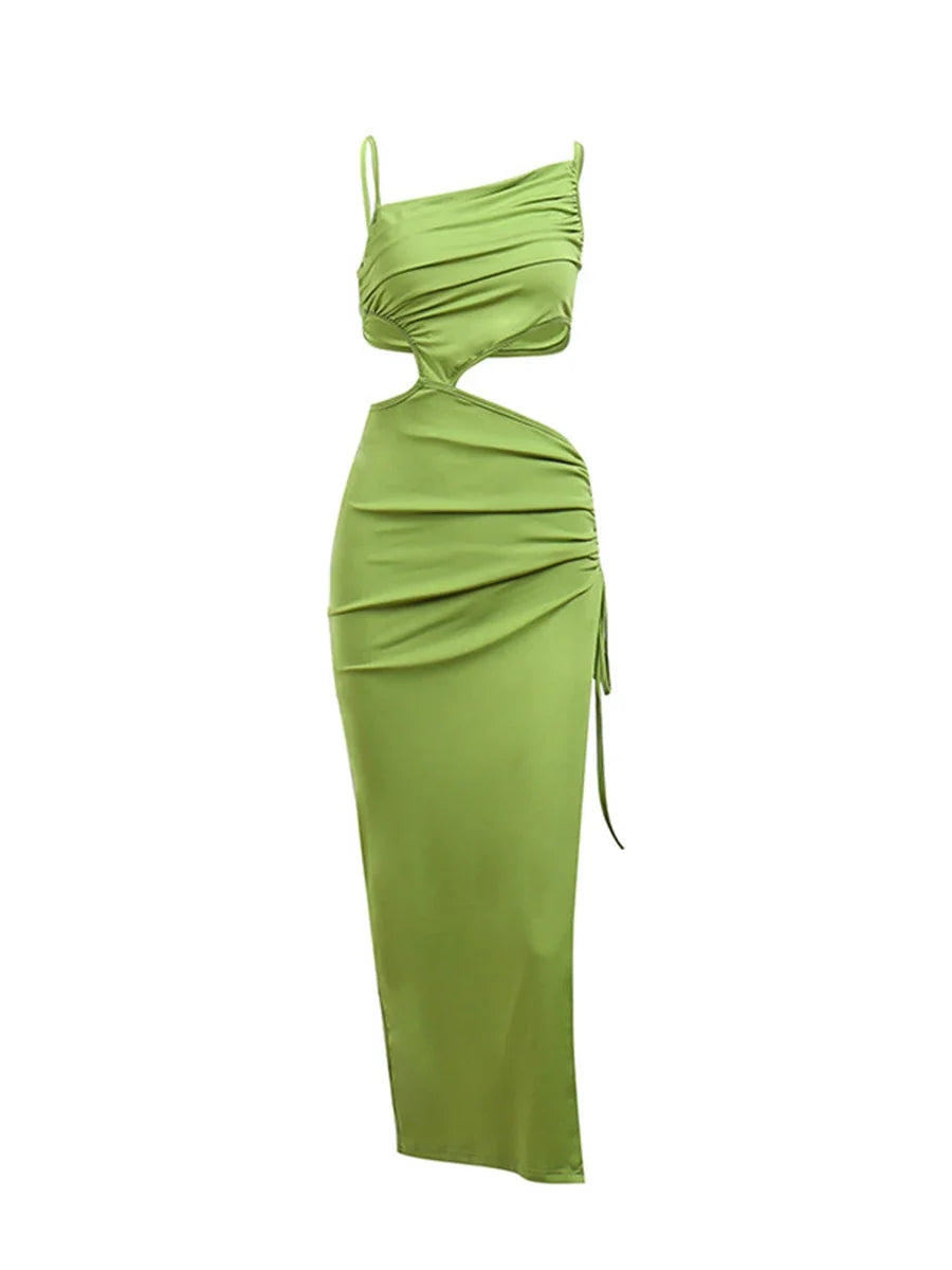Summer Beach Casual Sexy Hollow Backless Tie Up Slip Dress - MERGE.DAY.1.FREESTYLE