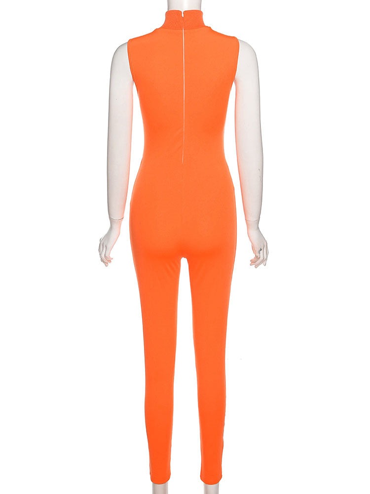 Women Tracksuit Slim Elastic High Print Figure Zipper Jumpsuit Y2K Sports - MERGE.DAY.1.FREESTYLE