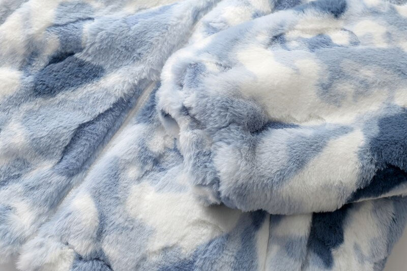 Parkas Winter Jacket Streetwear Tie Dye Fuzzy Fluffy Thicken Warm Padded Coats - MERGE.DAY.1.FREESTYLE