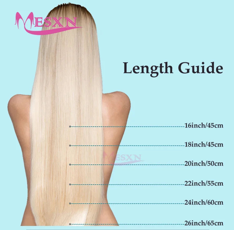 MESXN High Quality Flat Tip Hair Extensions 100% Really Human Fusion Hair Extensions Brown Blonde Color Thickening Of Roots - MERGE.DAY.1.FREESTYLE