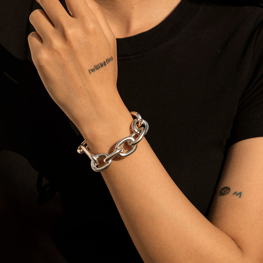 Hip Hop Thick Link Chain Bracelet Women's CCB Material - MERGE.DAY.1.FREESTYLE