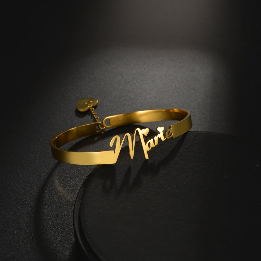 Customized Letter Name Bracelet Bangles for Women Men Chrismas Jewelry Gift - MERGE.DAY.1.FREESTYLE
