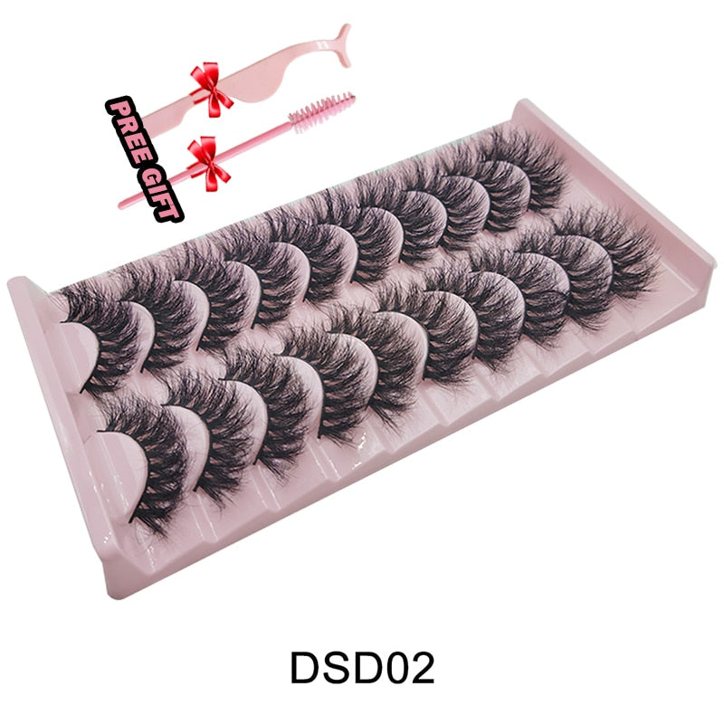 Strip Lashes 10-pairs Fluffy Mink Lashes 3D False Volume Eyelashes - MERGE.DAY.1.FREESTYLE