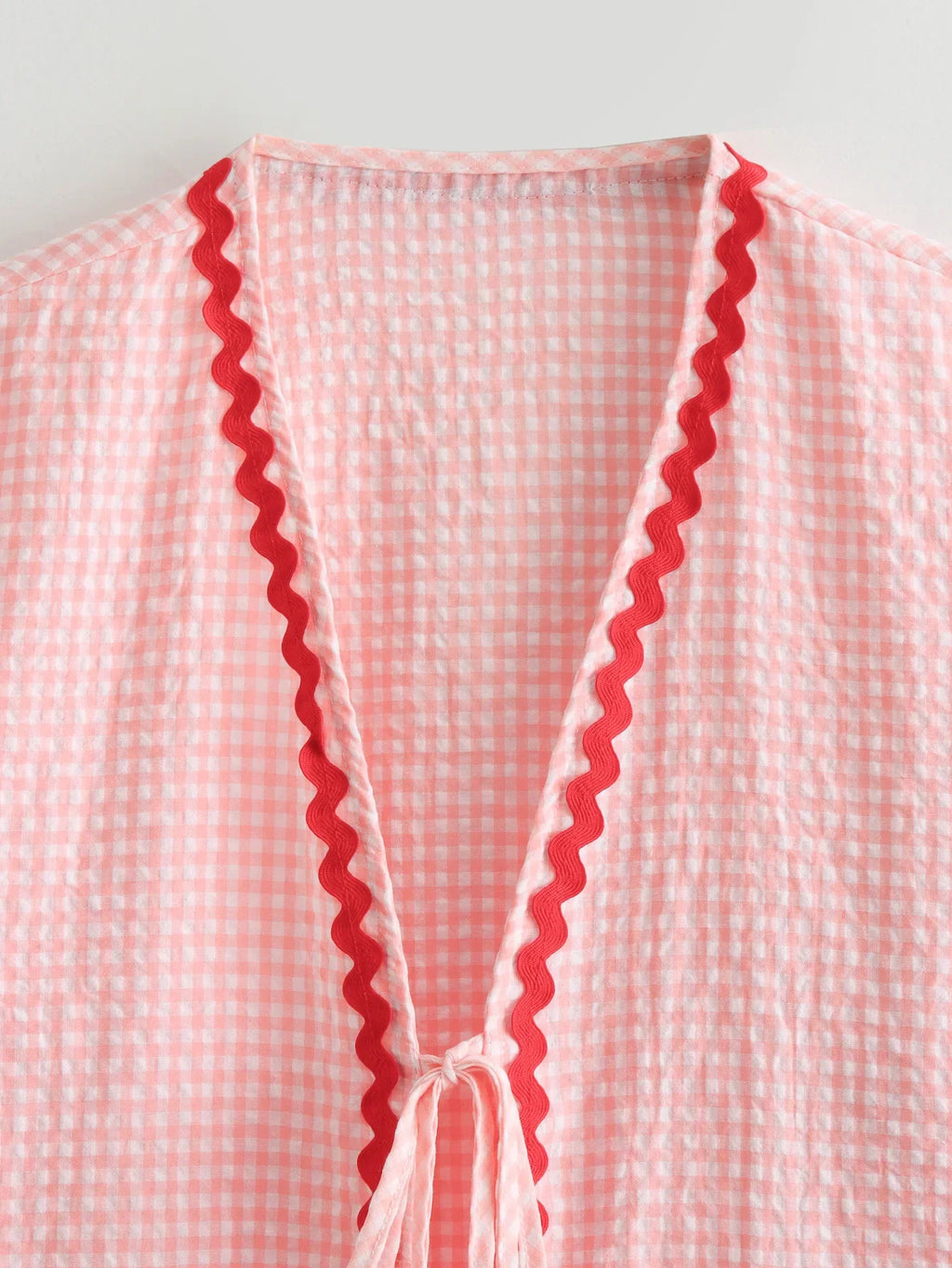 Heart Pockets Ladies V Neck Bow Buttons Blouses - MERGE.DAY.1.FREESTYLE