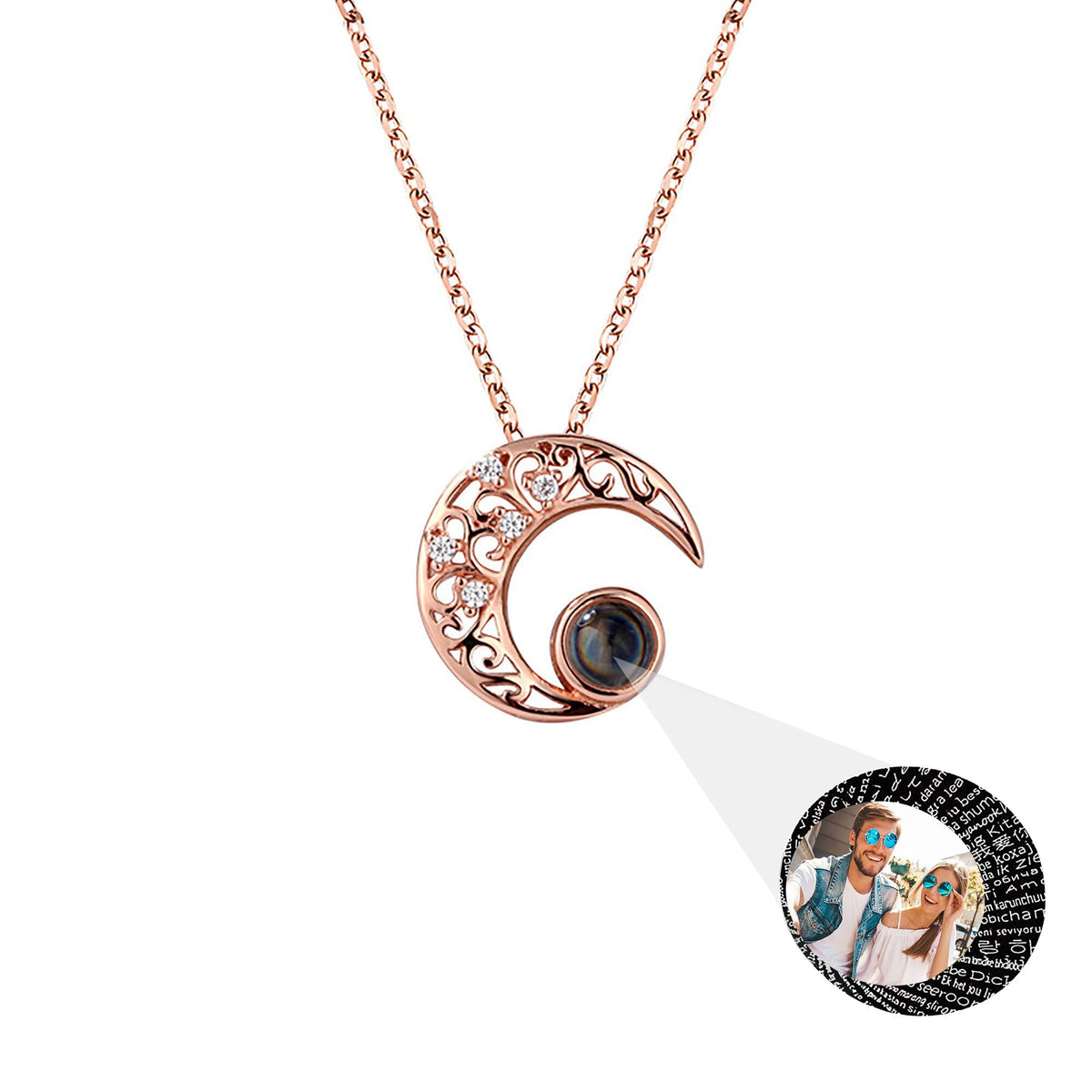 Custom Projection Photo Necklace Trendy Star Moon Necklace for Women Fashion Jewelry - MERGE.DAY.1.FREESTYLE